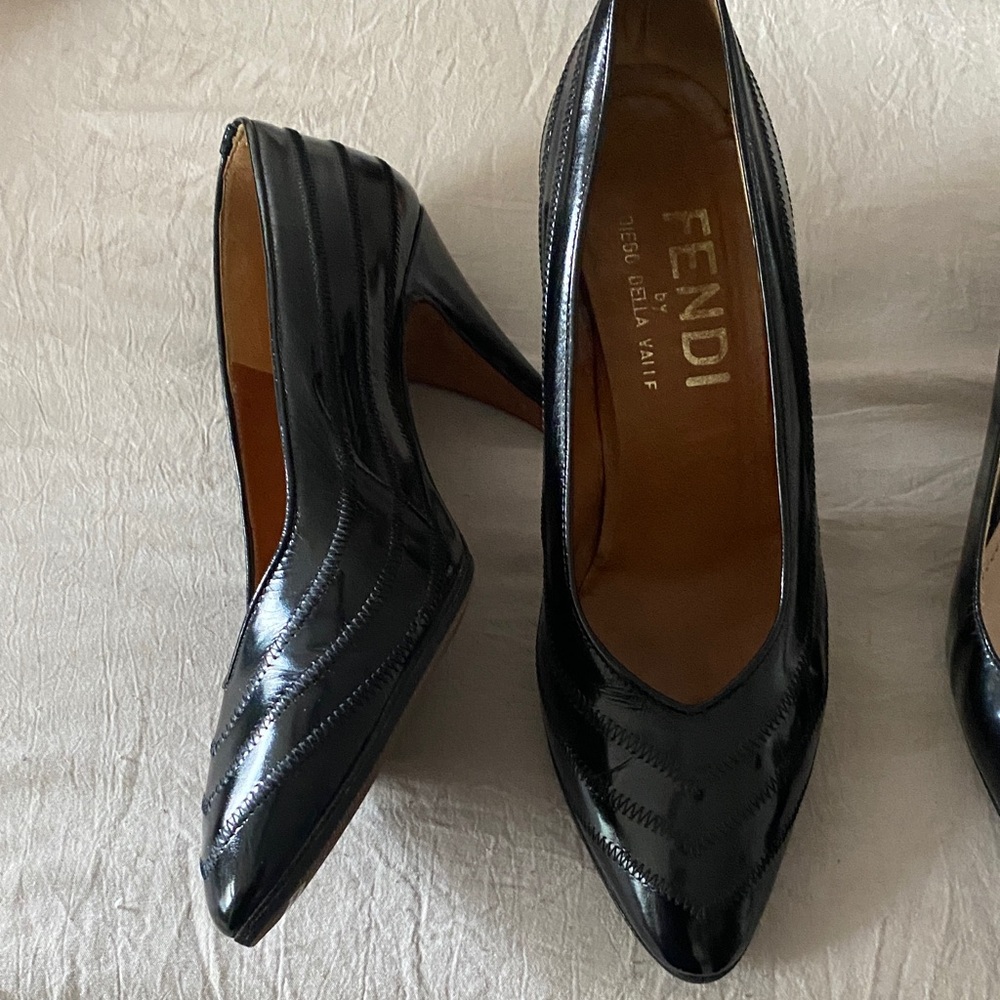 Fendi Glossy Black Heels